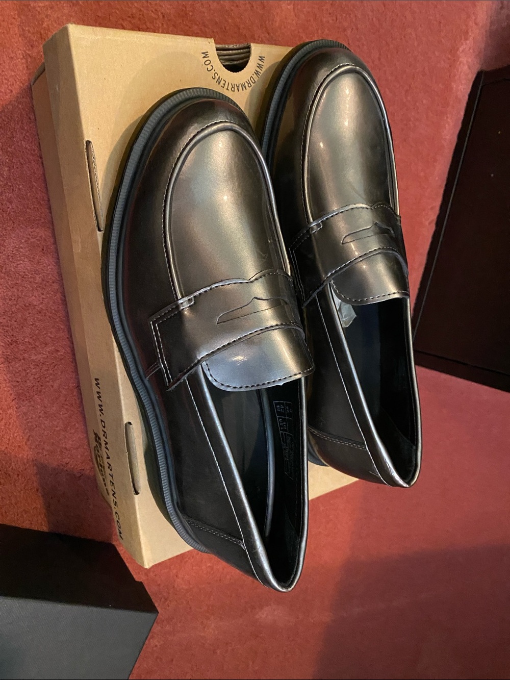 Brand new women’s Dr. Martens pewter  Penny Loafers